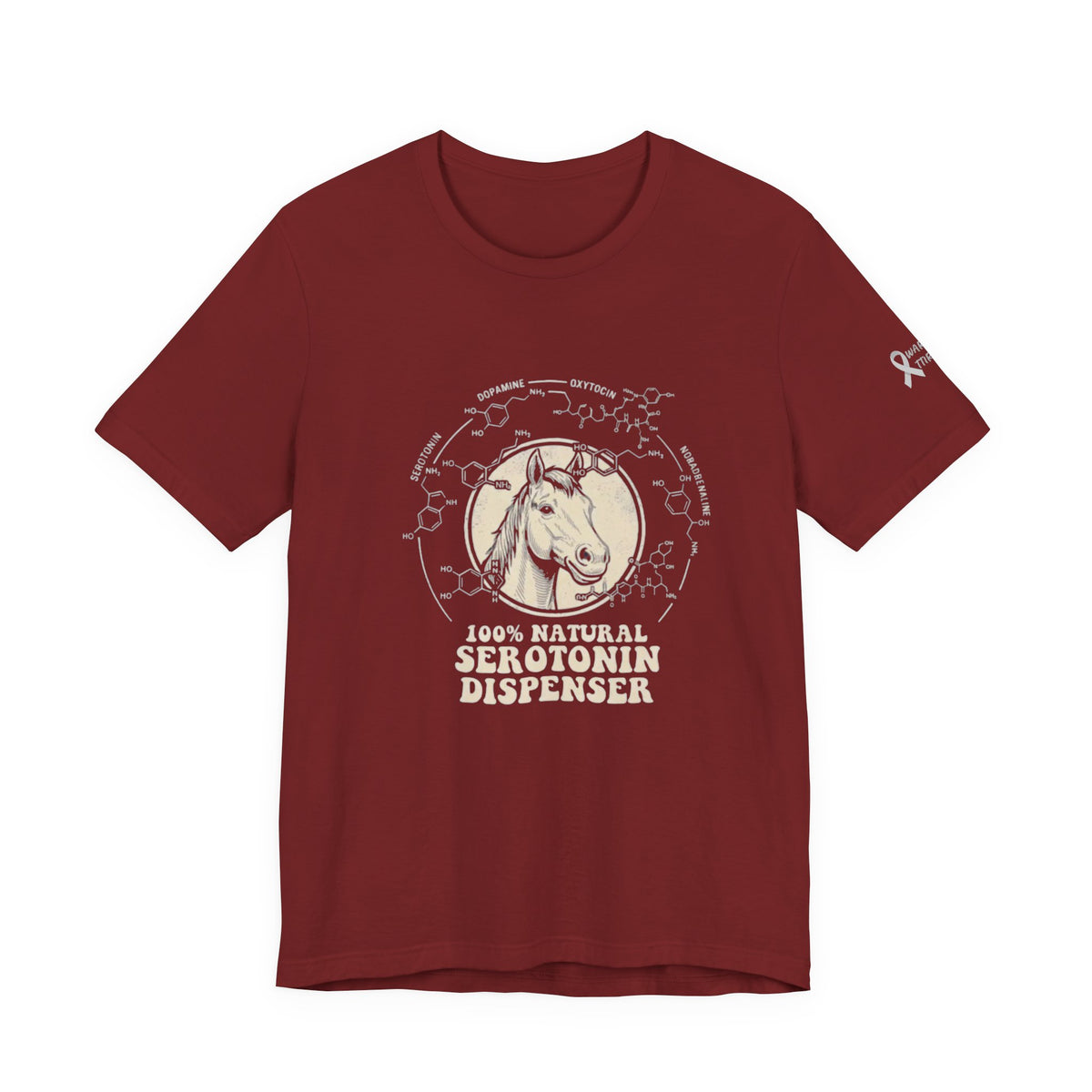 Horse 100% Natural Serotonin Dispenser T-Shirt | Equestrian Mental Health Graphic Tee