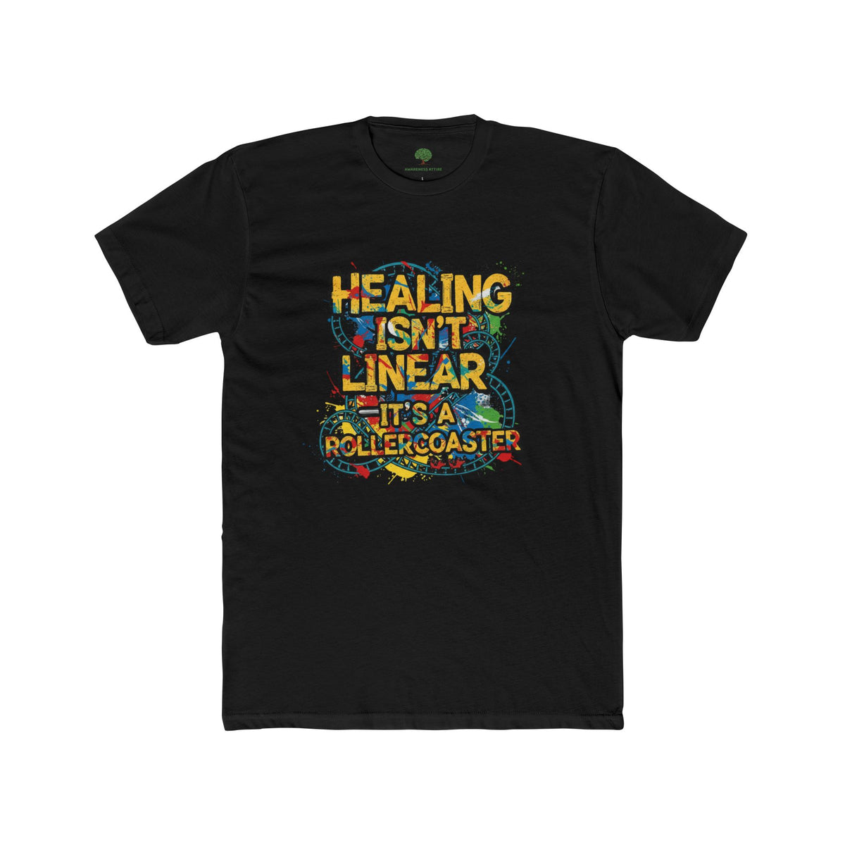 Healing Isn't Linear Rollercoaster Tee — Mental Health Awareness Graphic T‑Shirt