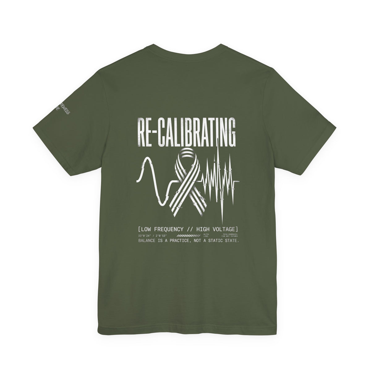 Re-Calibrating Ribbon Tee — Awareness Support Short Sleeve Shirt
