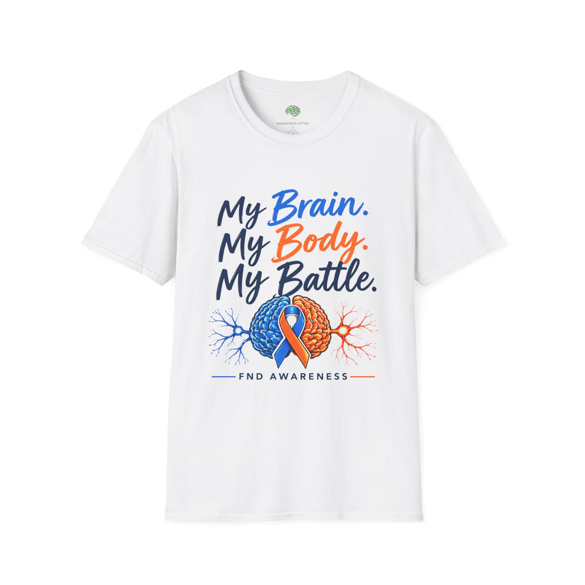 My Brain. My Body. My Battle. Awareness T-Shirt — Neurological Health Ribbon Tee