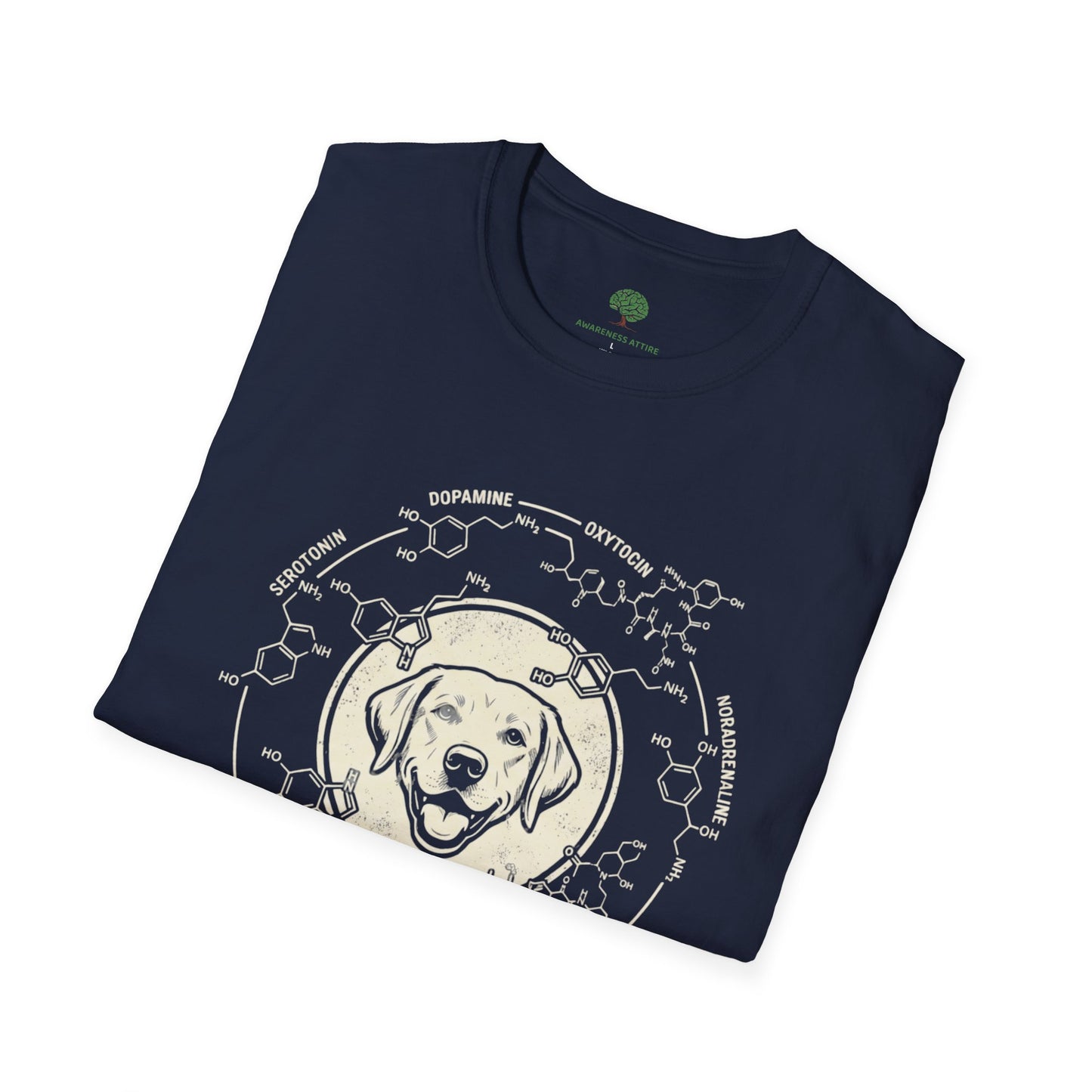 Serotonin Dispenser Dog T-Shirt — 100% Natural Retro Pup Graphic Tee