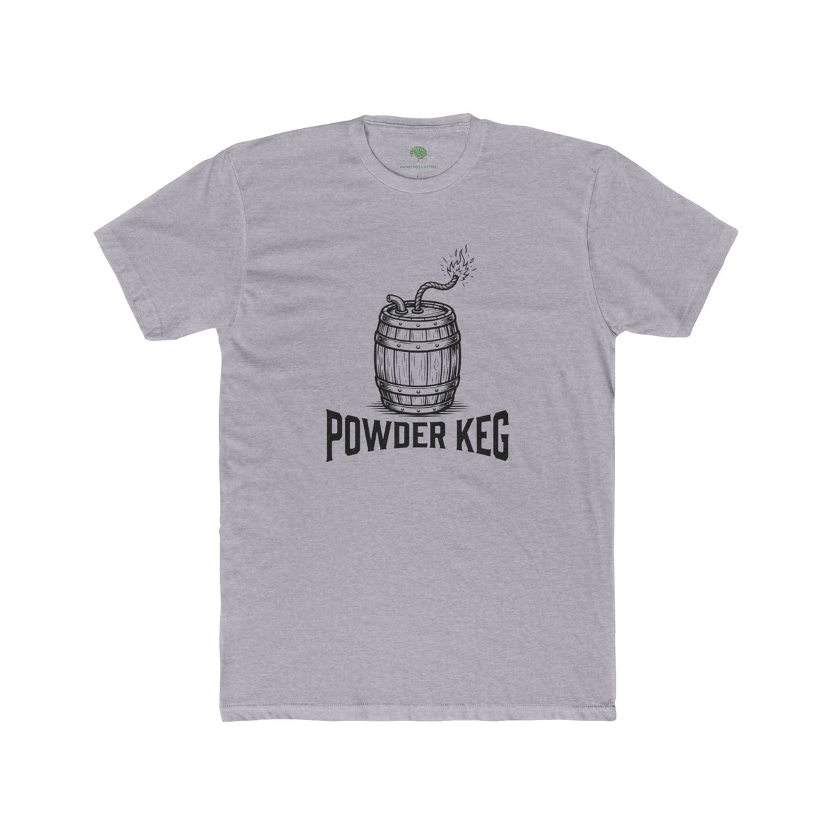 Powder Keg Barrel Graphic Tee — Vintage Explosion Illustration T-Shirt