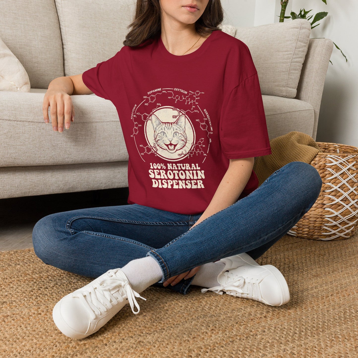 100% Natural Serotonin Dispenser Cat Graphic Tee