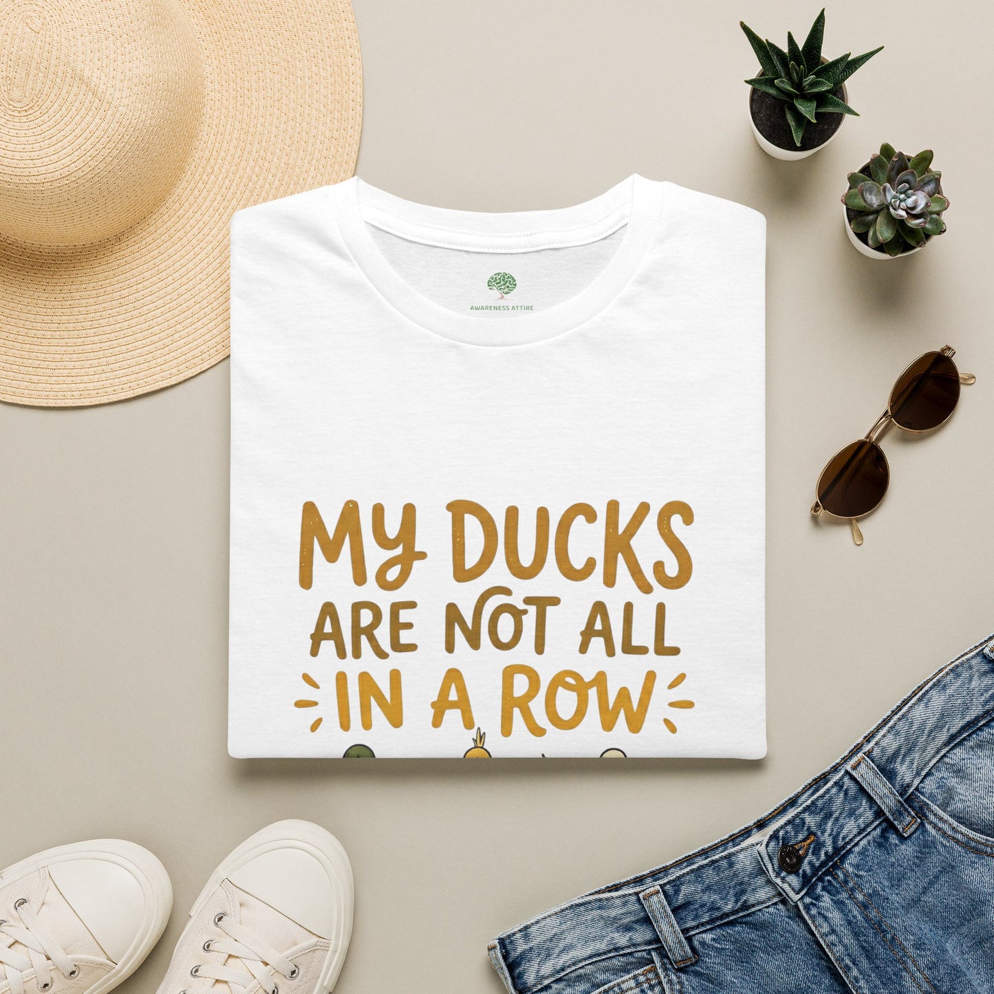 “My Ducks Are Not All In A Row” Cute Duck Graphic Tee