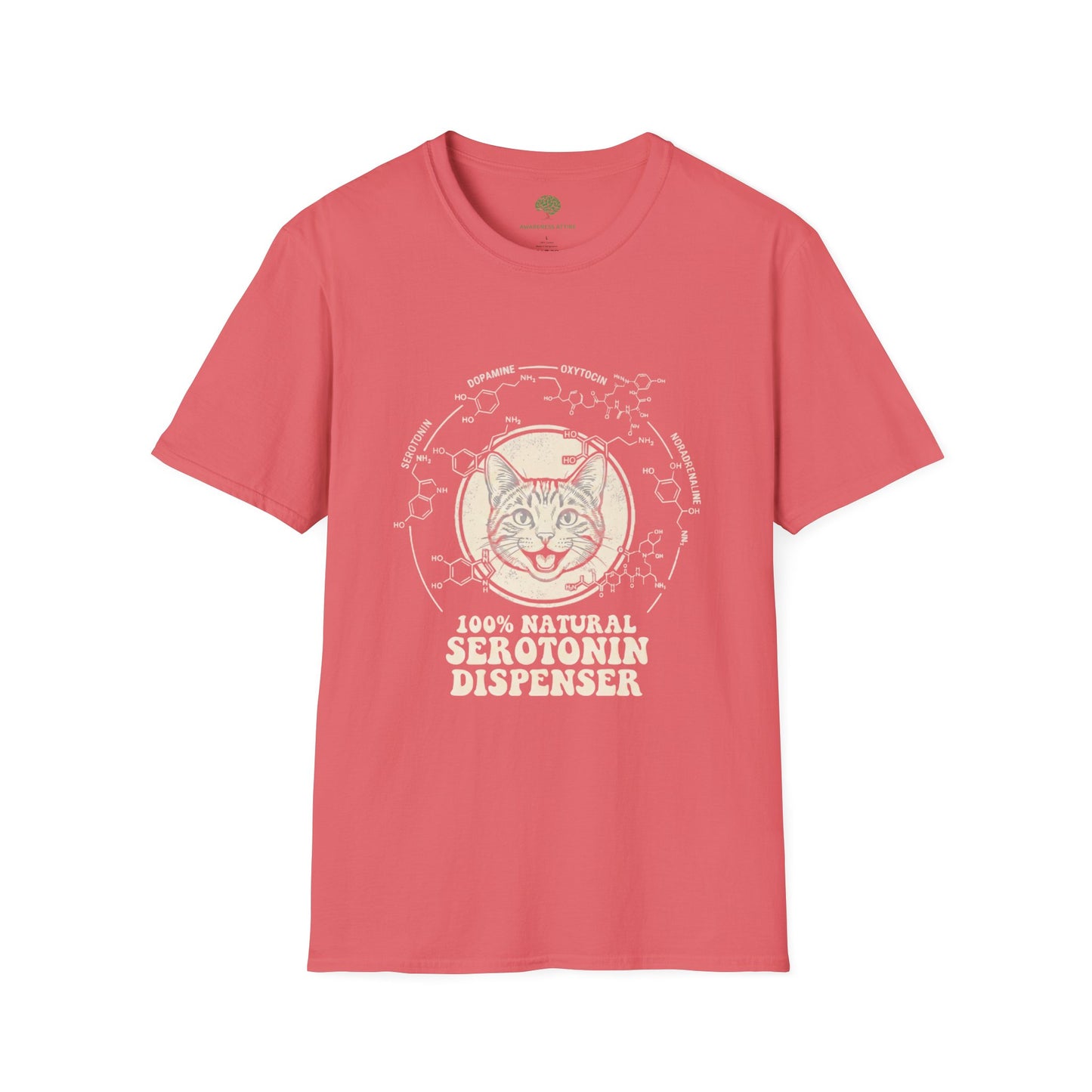 100% Natural Serotonin Dispenser Cat Graphic Tee