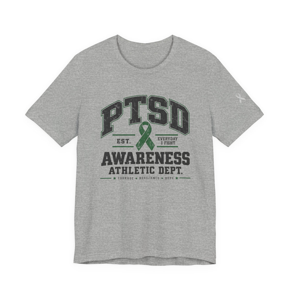 PTSD Awareness Athletic Department Green Ribbon Tee