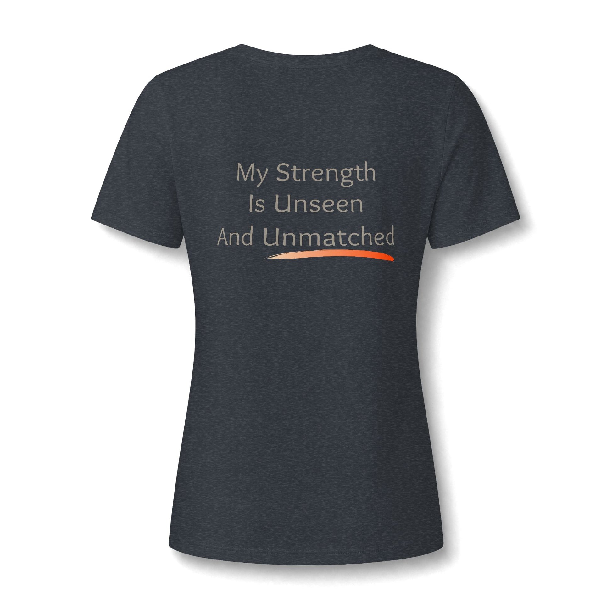 Mental health V Neck featuring a bright logo phoenix and a phrase about inner strength