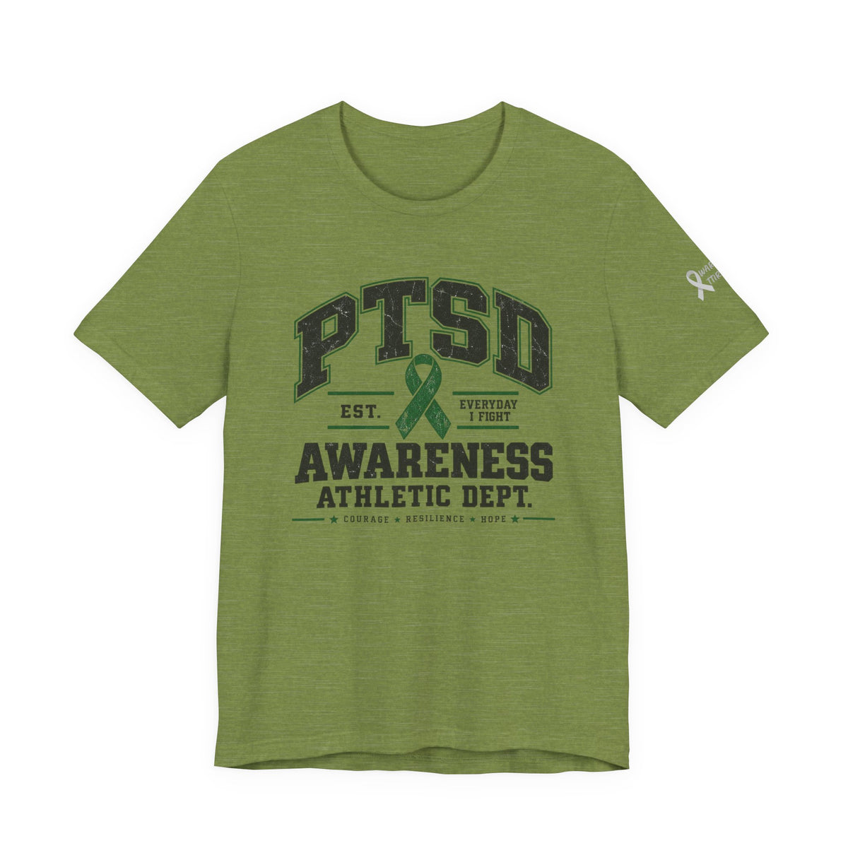 PTSD Awareness Athletic Department Green Ribbon Tee