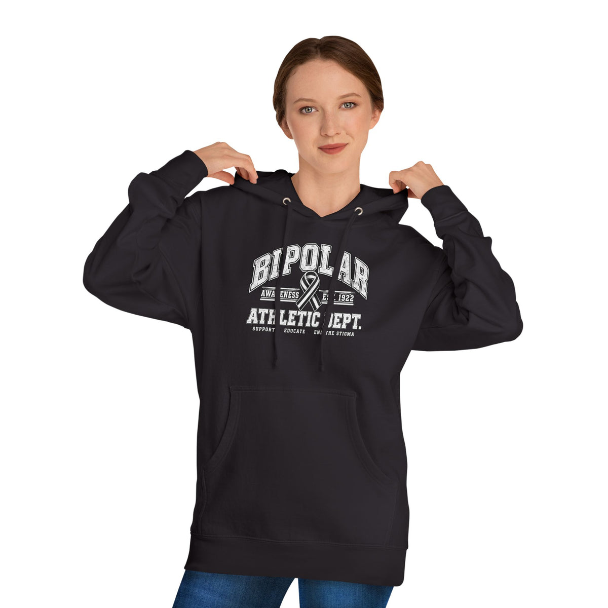 Bipolar Athletic Dept. Hoodie — Retro Varsity Mental Health Awareness Sweatshirt