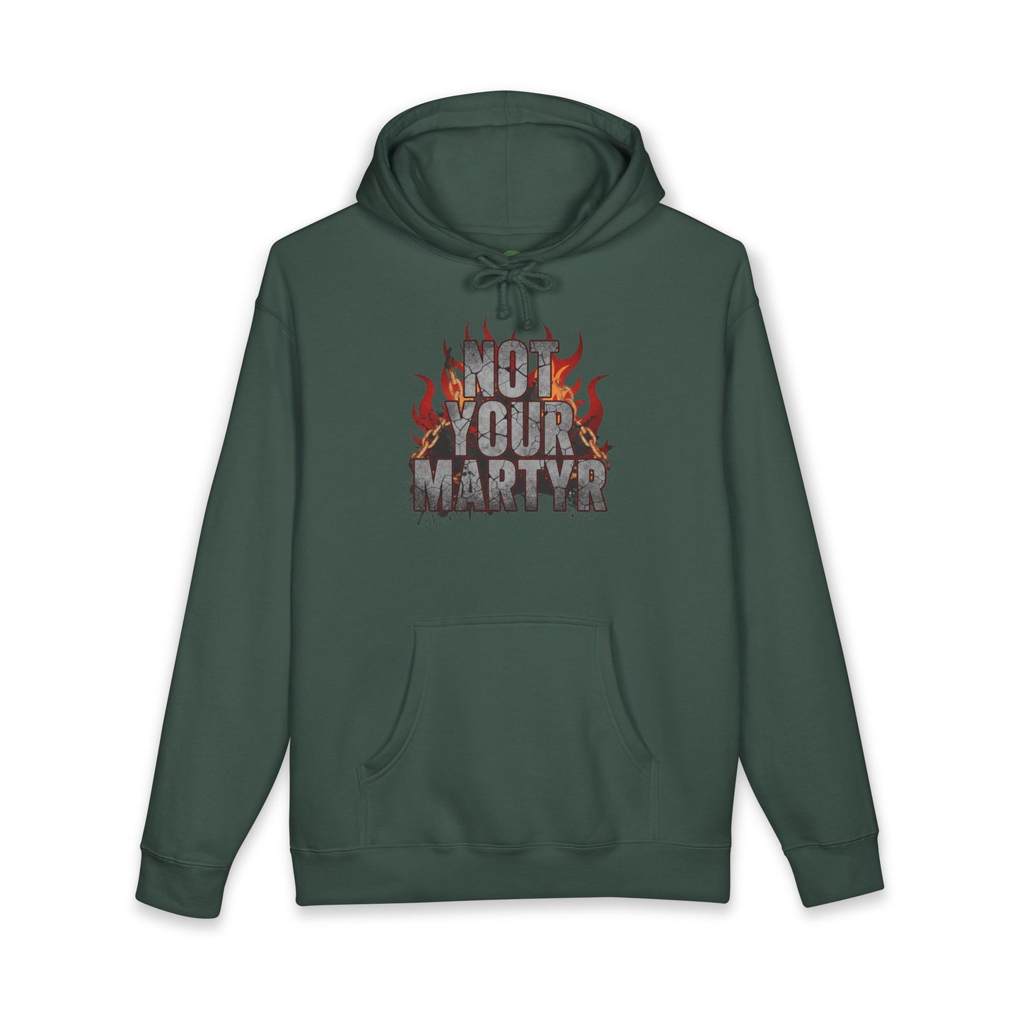 'Not Your Martyr' Grunge Flame Graphic Mental Health Hoodie