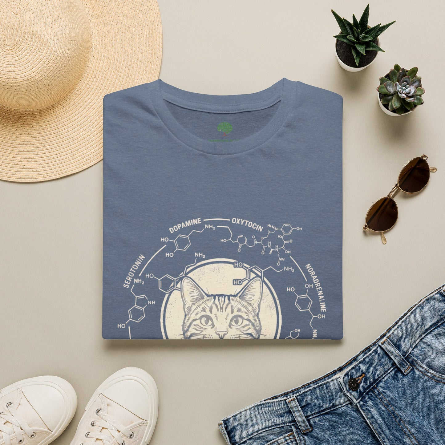 100% Natural Serotonin Dispenser Cat Graphic Tee