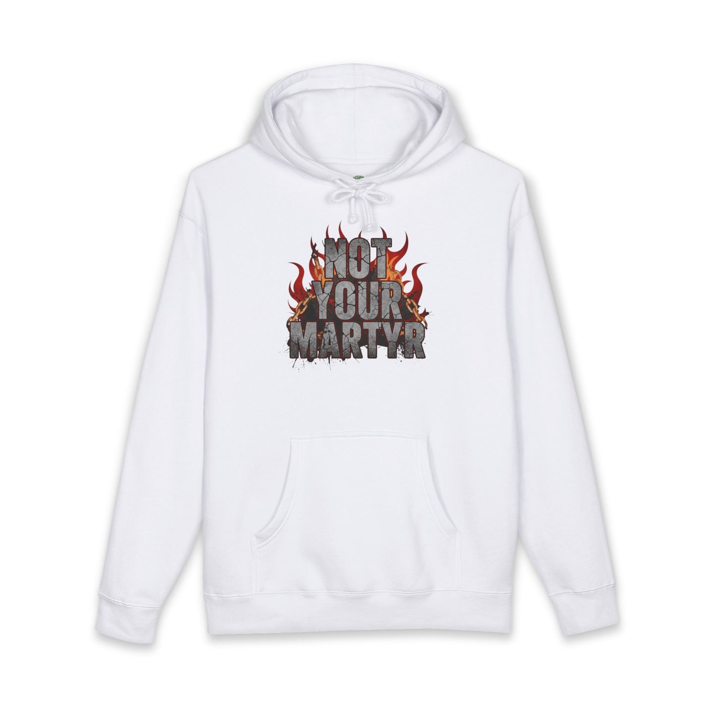'Not Your Martyr' Grunge Flame Graphic Mental Health Hoodie