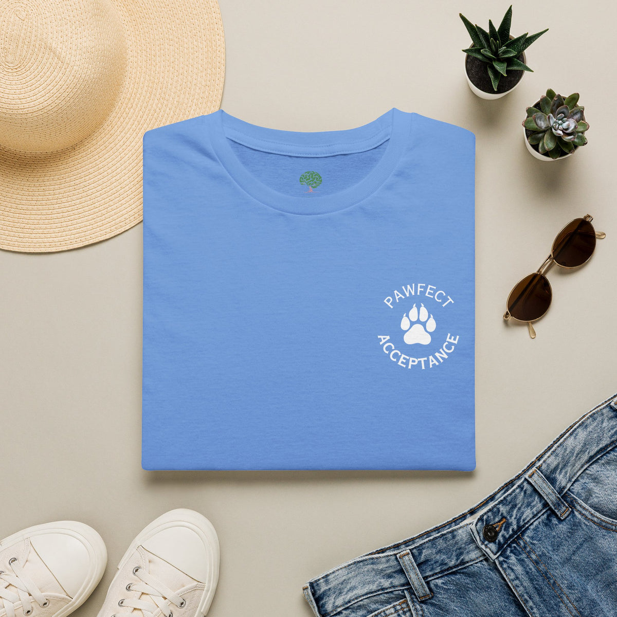 "Pawfect Acceptance" Dog Paw Print Tee