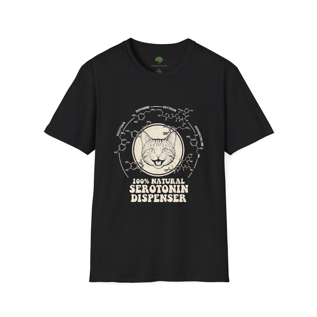 Cat 100% Natural Serotonin Dispenser / Mental Health Awareness Tee
