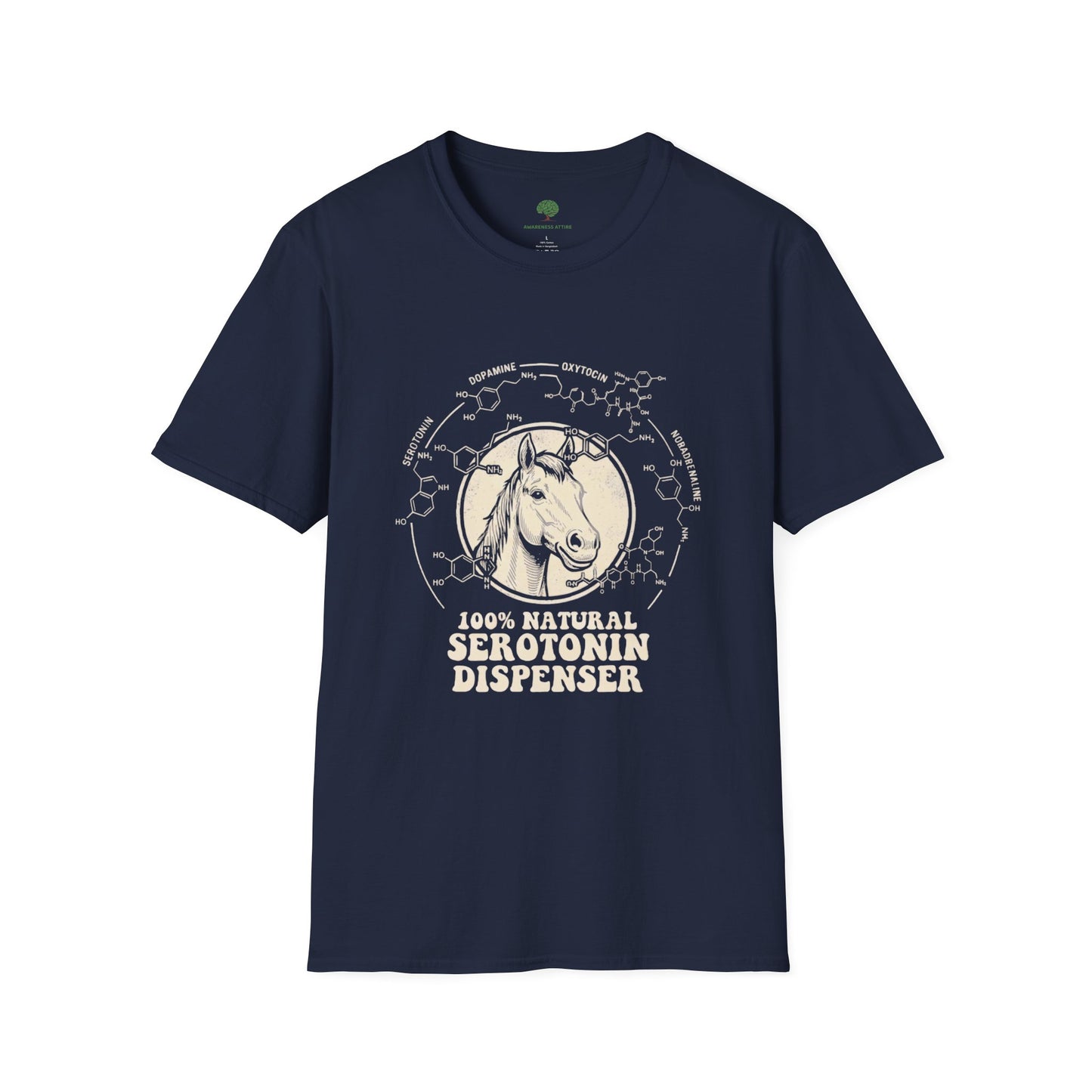 100% Natural Serotonin Dispenser Horse Graphic Tee