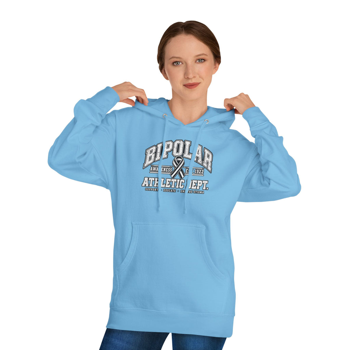 Bipolar Athletic Dept. Hoodie — Retro Varsity Mental Health Awareness Sweatshirt