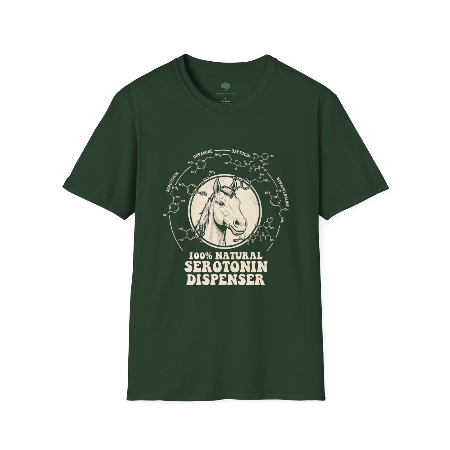 100% Natural Serotonin Dispenser Horse Graphic Tee