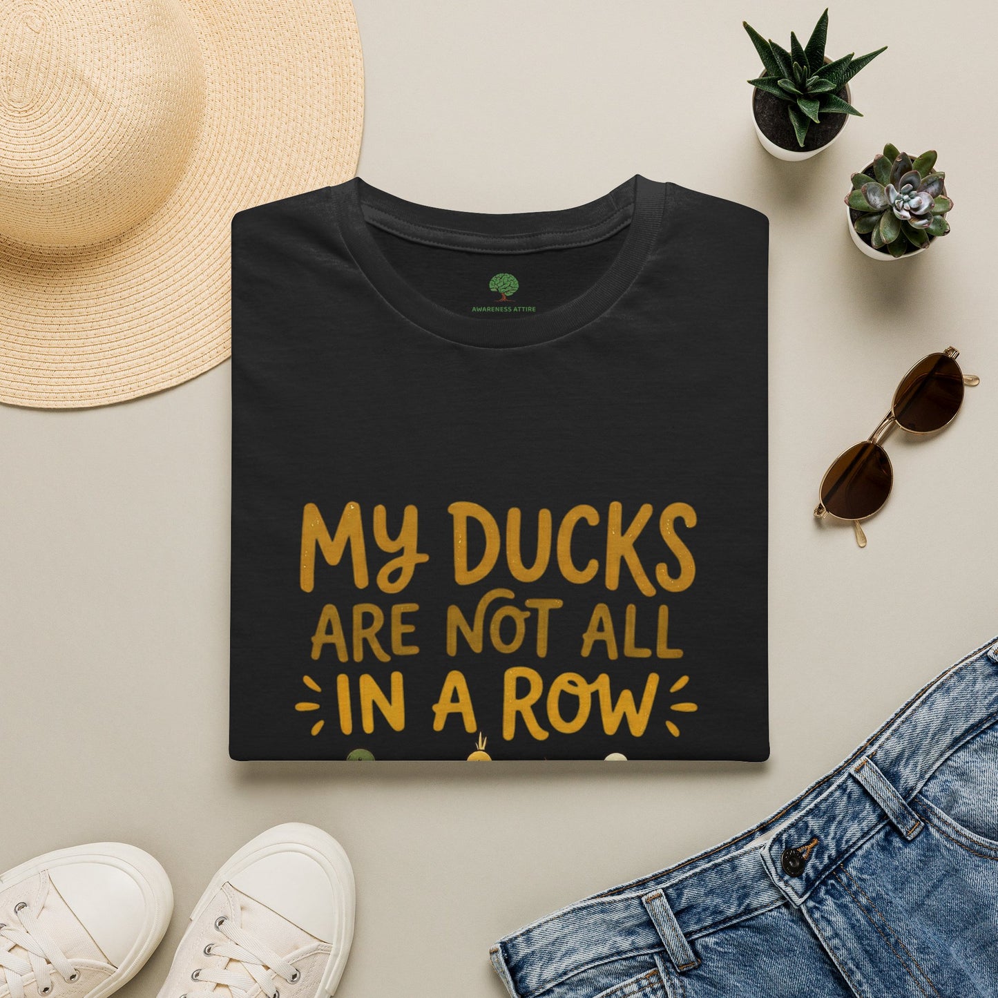 “My Ducks Are Not All In A Row” Cute Duck Graphic Tee