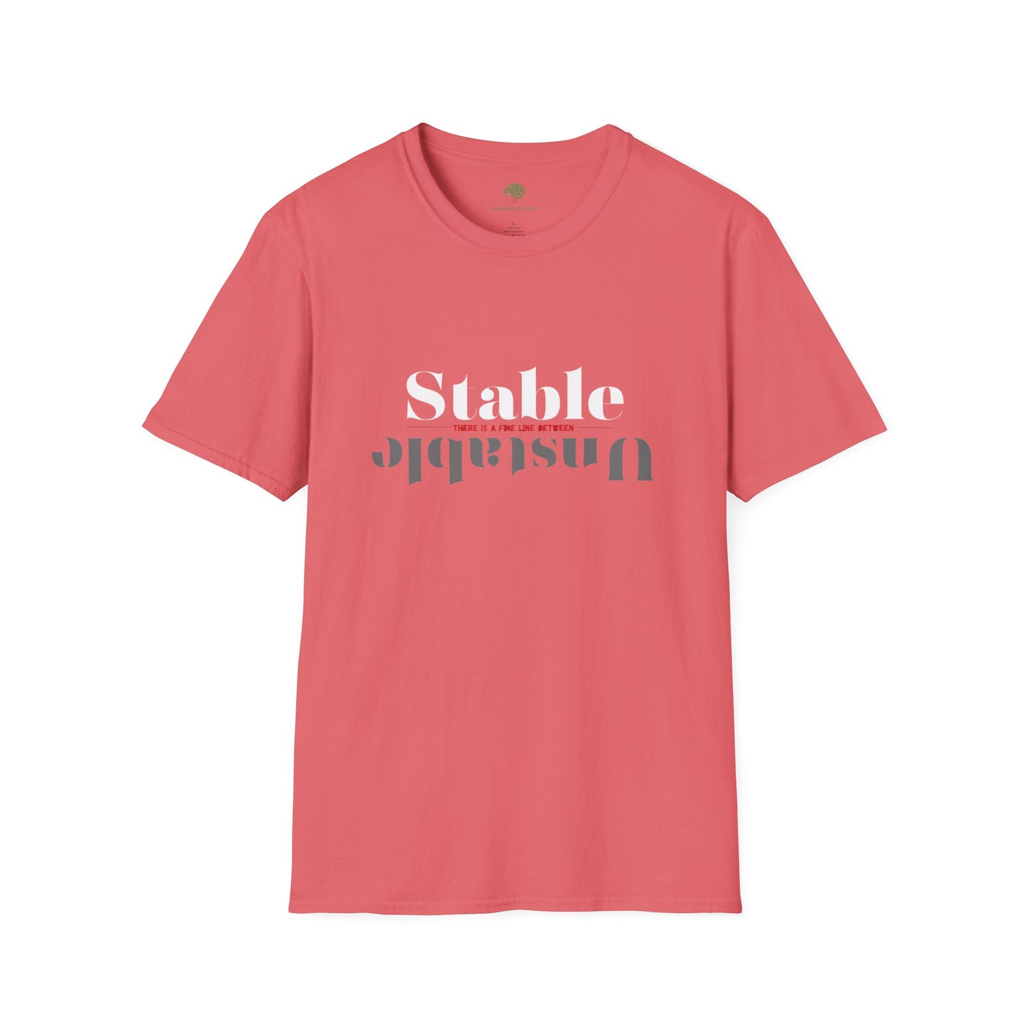 Mental Health Awareness shirt featuring the words Stable and Unstable, showcasing the fine line between