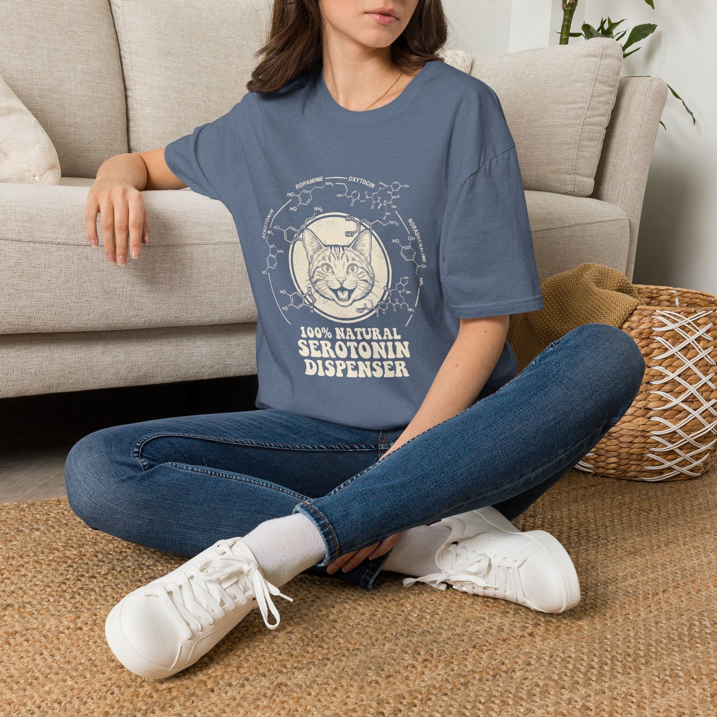 100% Natural Serotonin Dispenser Cat Graphic Tee
