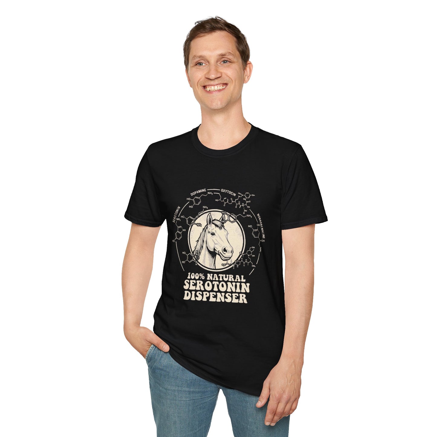 100% Natural Serotonin Dispenser Horse Graphic Tee