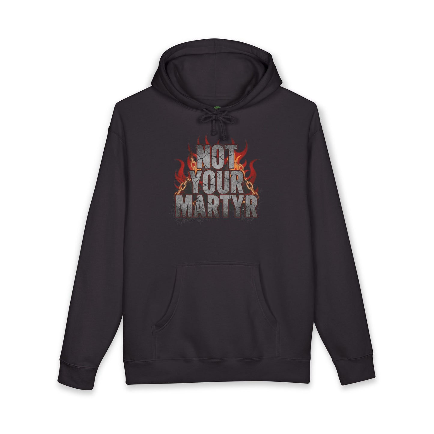 'Not Your Martyr' Grunge Flame Graphic Mental Health Hoodie