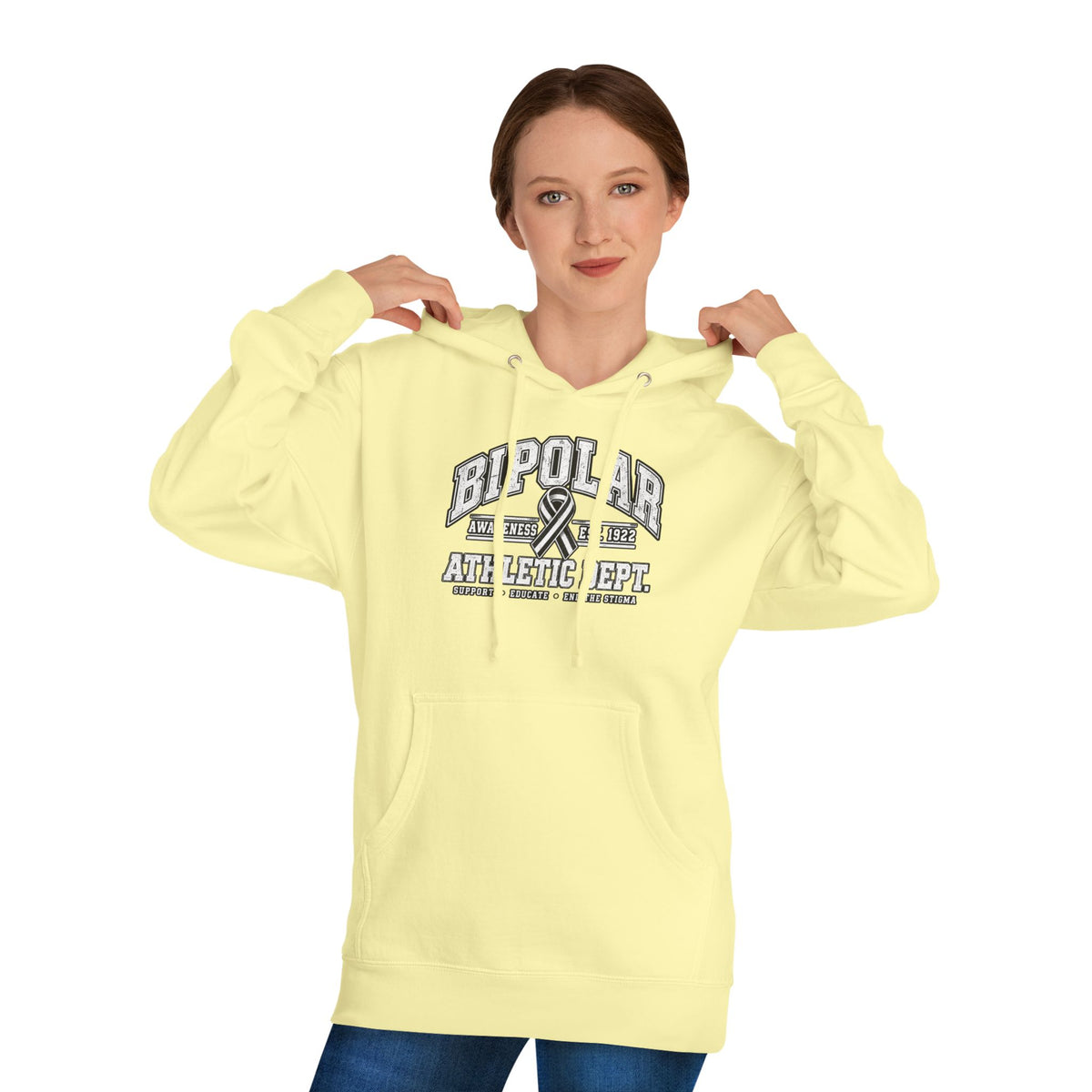Bipolar Athletic Dept. Hoodie — Retro Varsity Mental Health Awareness Sweatshirt