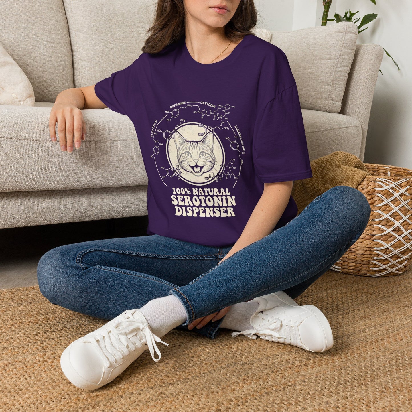 100% Natural Serotonin Dispenser Cat Graphic Tee