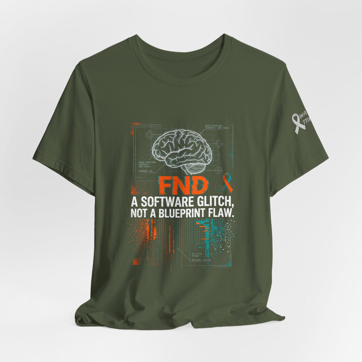 FND Brain Tee — “A Software Glitch, Not a Blueprint Flaw” Neurology Awareness T-Shirt
