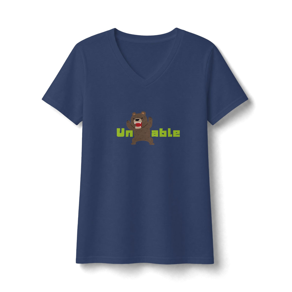 Un-Bearable Cute Bear Graphic Mental Health V Neck