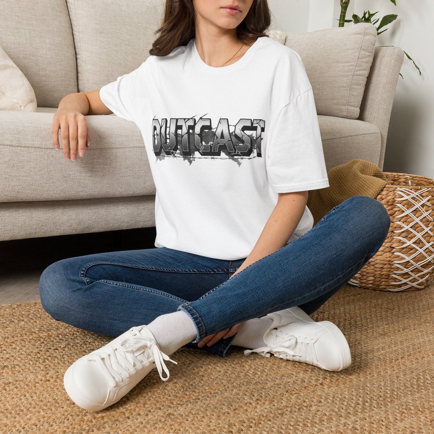 "Outcast" T-Shirt | Minimalist Typography Slogan Tee