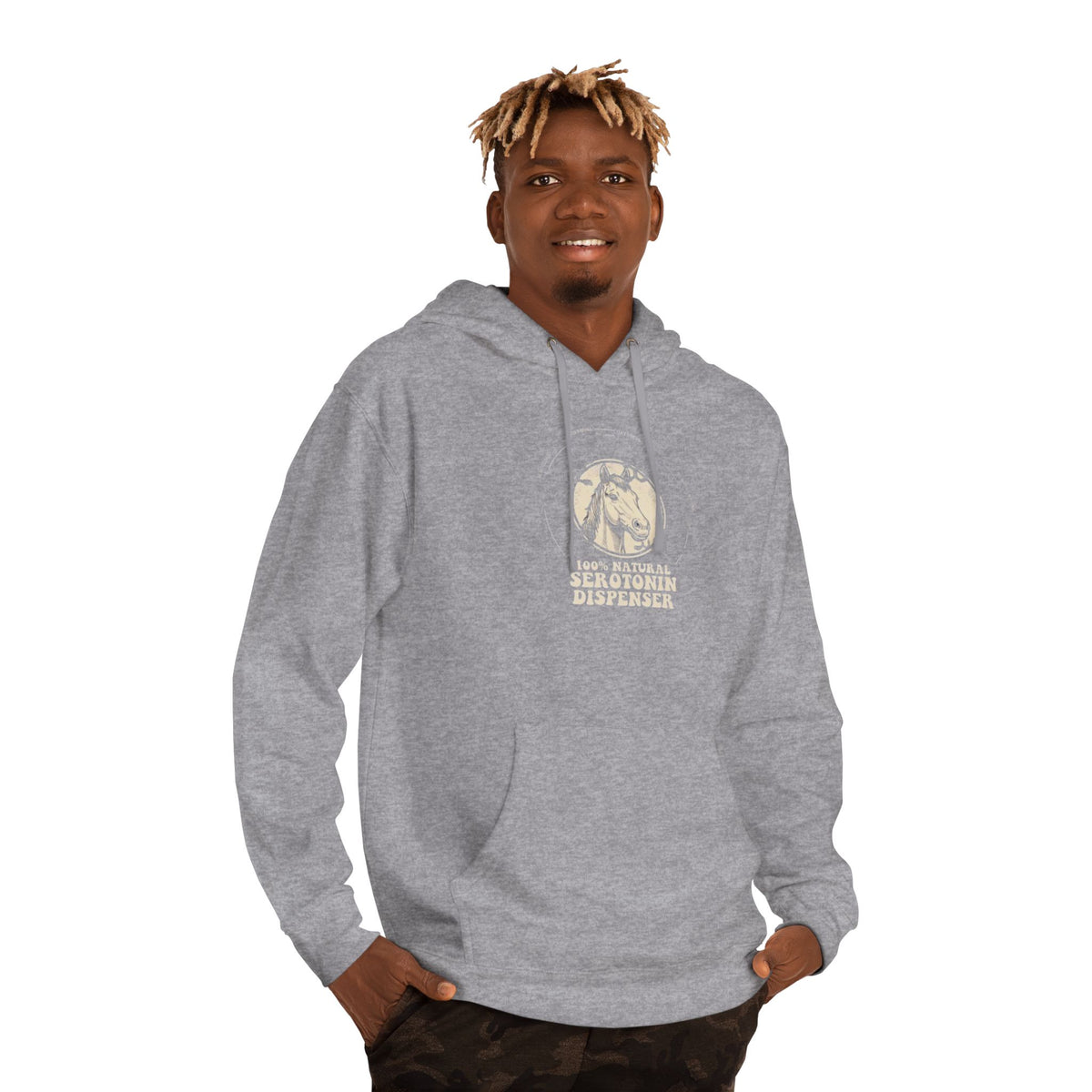 Horse 100% Natural Serotonin Dispenser T-Shirt | Equestrian Mental Health Graphic Tee