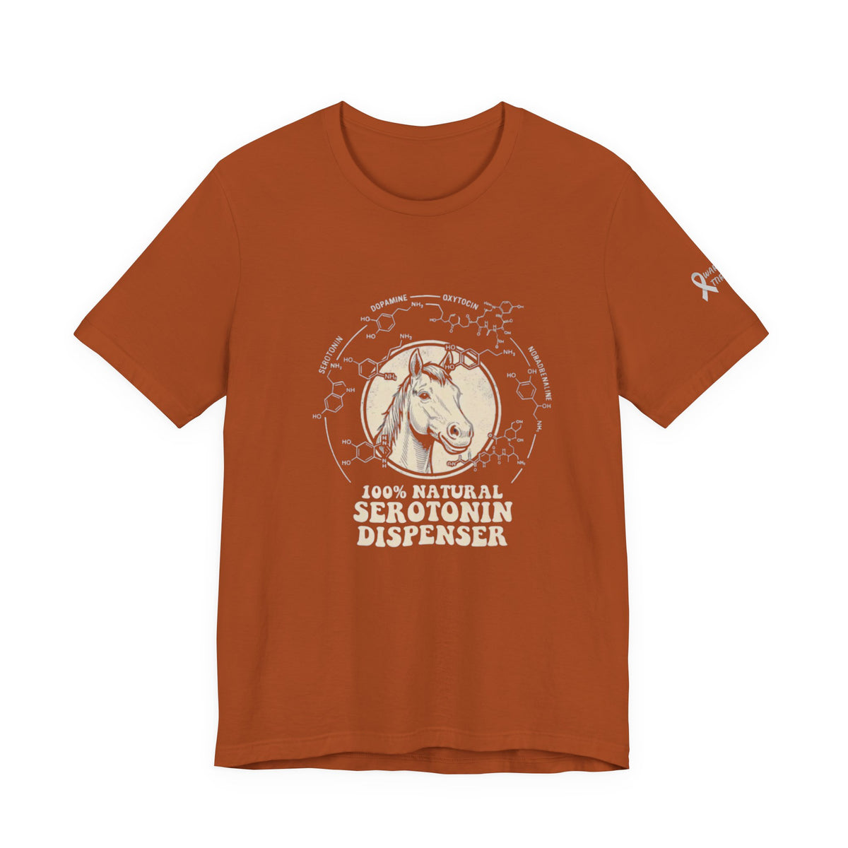 Horse 100% Natural Serotonin Dispenser T-Shirt | Equestrian Mental Health Graphic Tee