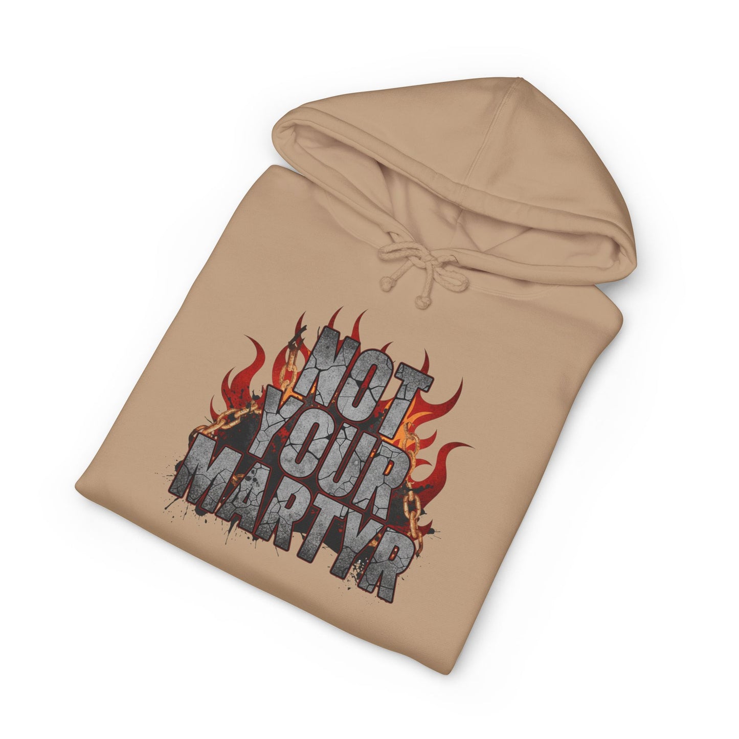 'Not Your Martyr' Grunge Flame Graphic Mental Health Hoodie