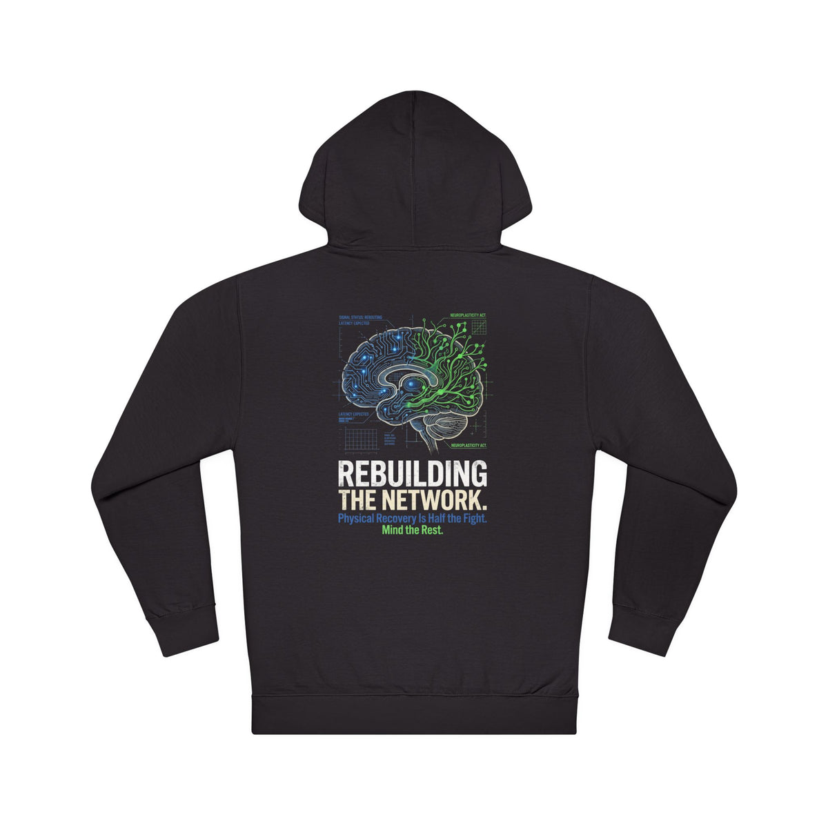 Rebuilding The Network Hoodie | Post-Stroke Depression & Neuroplasticity Heavyweight Hoodie