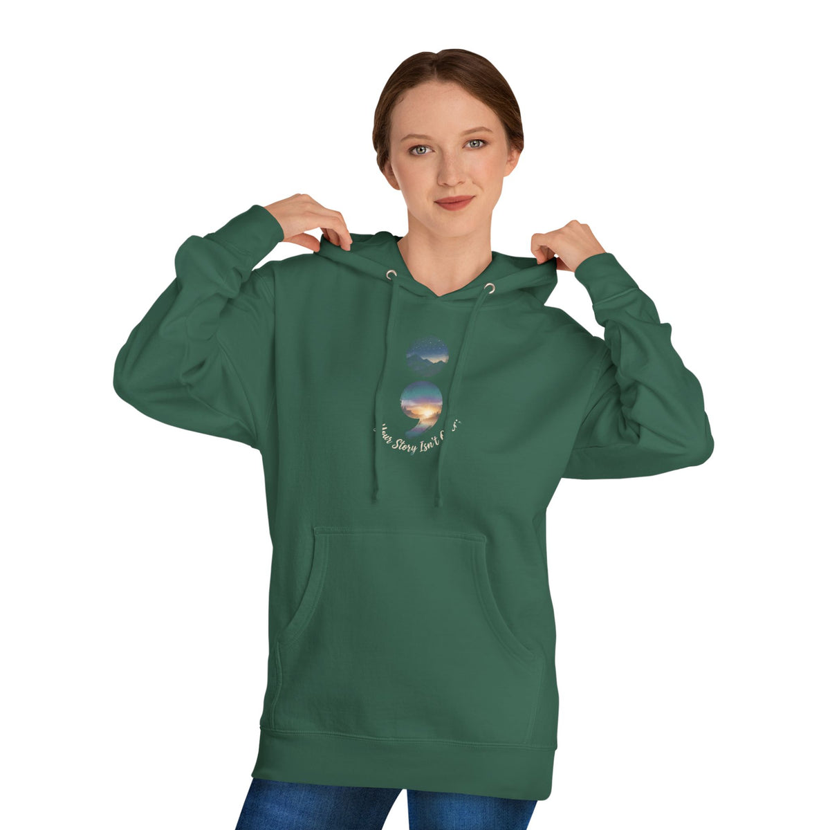 Your Story Isn’t Over Yet Semicolon Graphic Hoodie | Suicide Awareness & Mental Health Hoodie