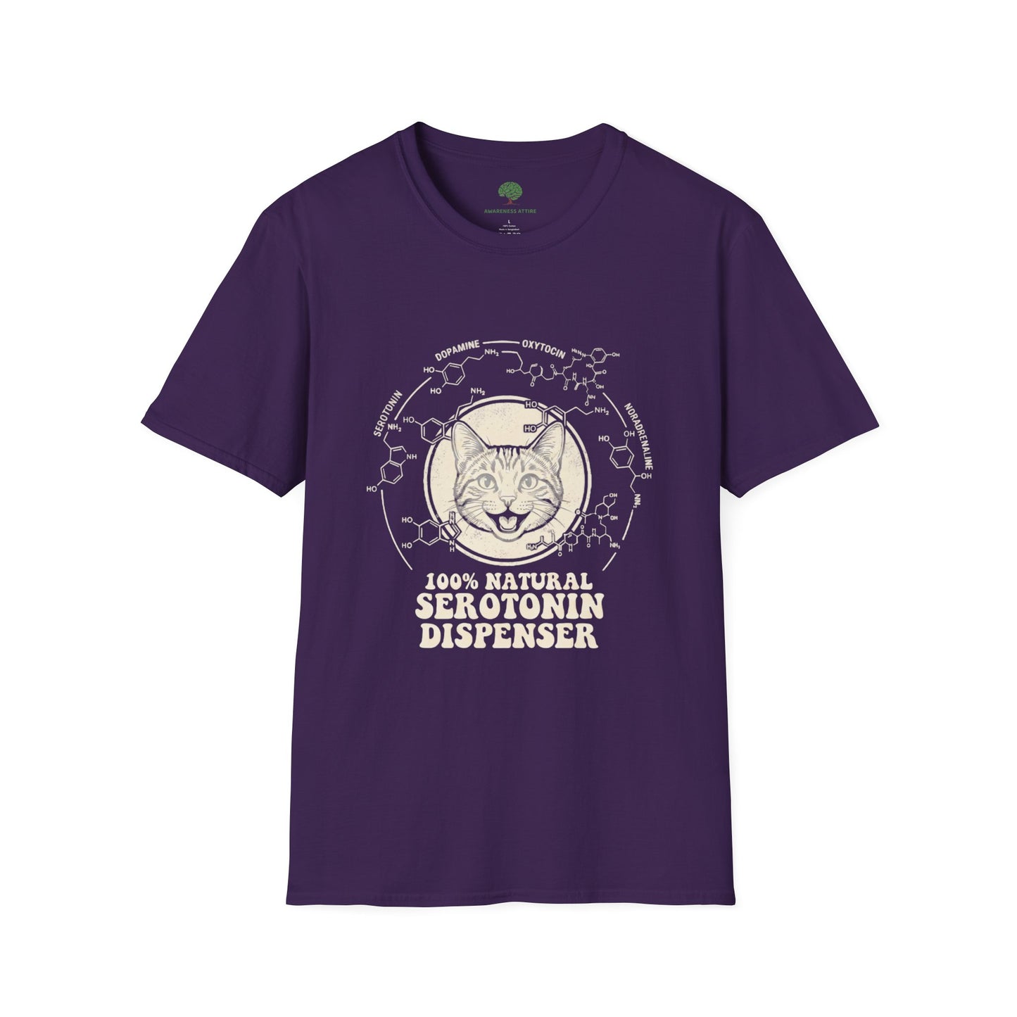 100% Natural Serotonin Dispenser Cat Graphic Tee