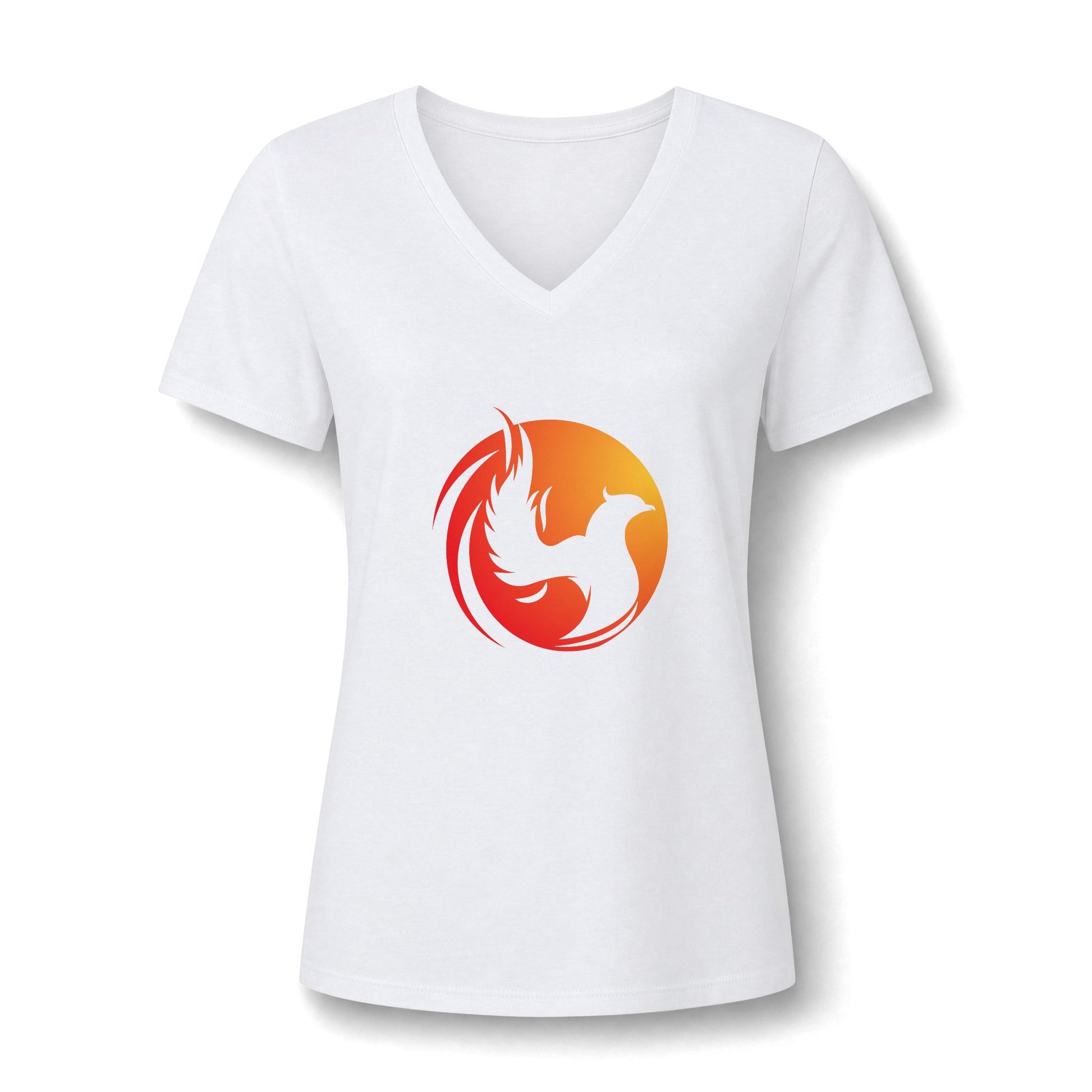 Mental health V Neck featuring a bright logo phoenix and a phrase about inner strength