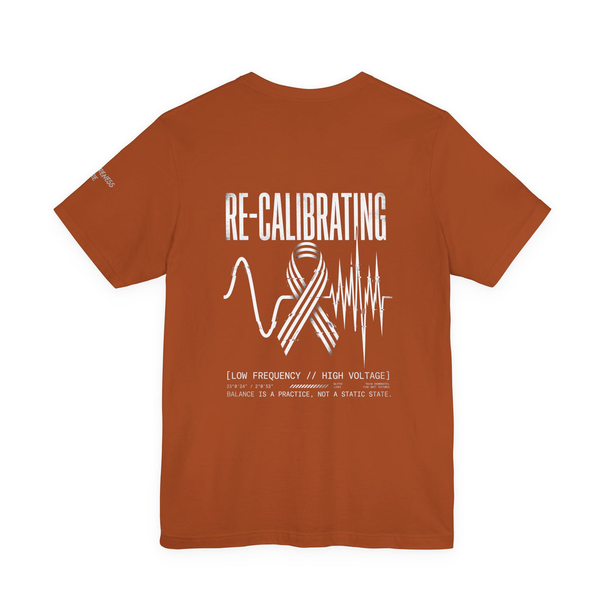 Re-Calibrating Ribbon Tee — Awareness Support Short Sleeve Shirt