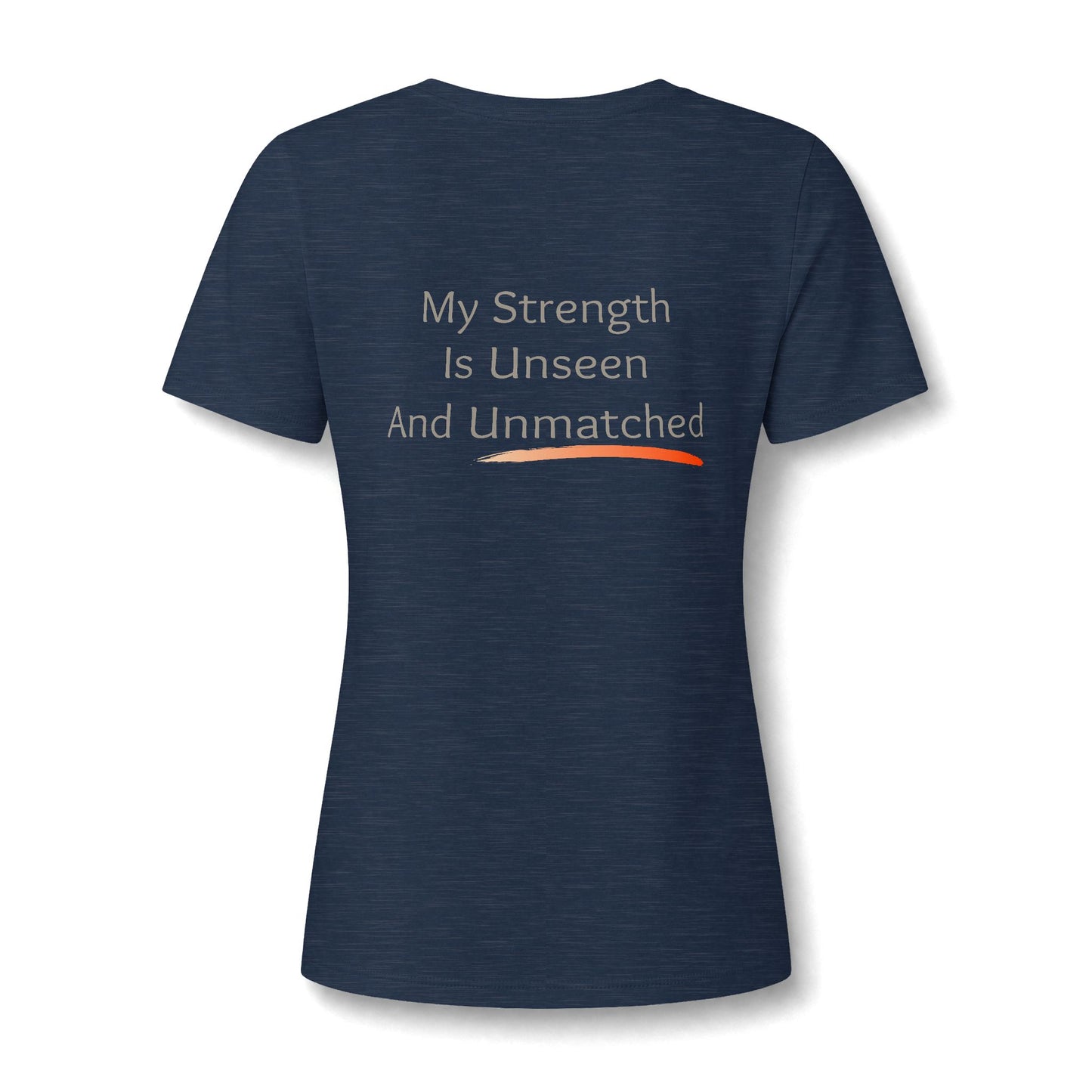 Mental health V Neck featuring a bright logo phoenix and a phrase about inner strength