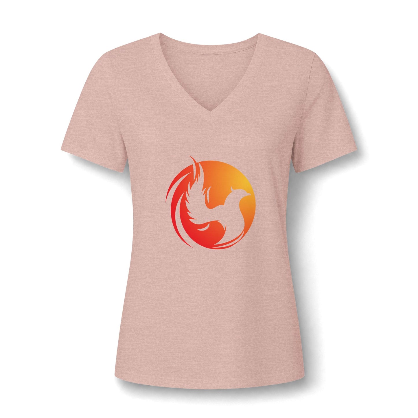 Mental health V Neck featuring a bright logo phoenix and a phrase about inner strength