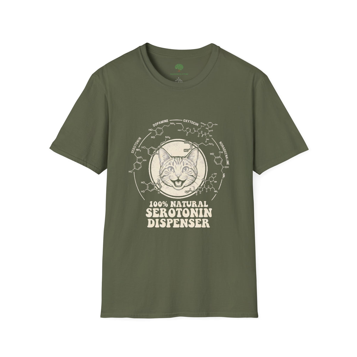 Cat 100% Natural Serotonin Dispenser / Mental Health Awareness Tee