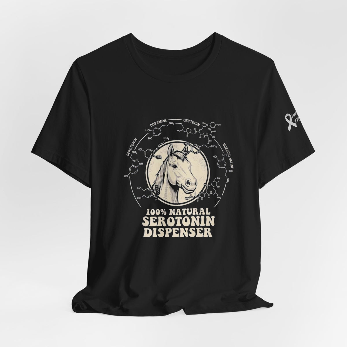 Horse 100% Natural Serotonin Dispenser T-Shirt | Equestrian Mental Health Graphic Tee