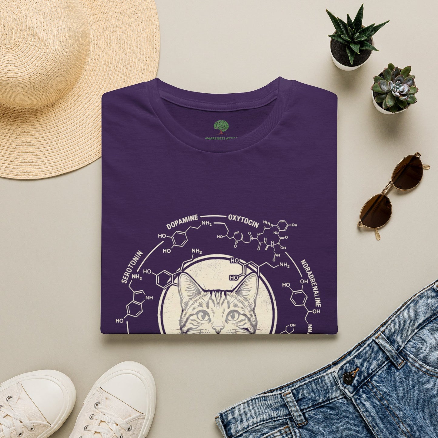 100% Natural Serotonin Dispenser Cat Graphic Tee