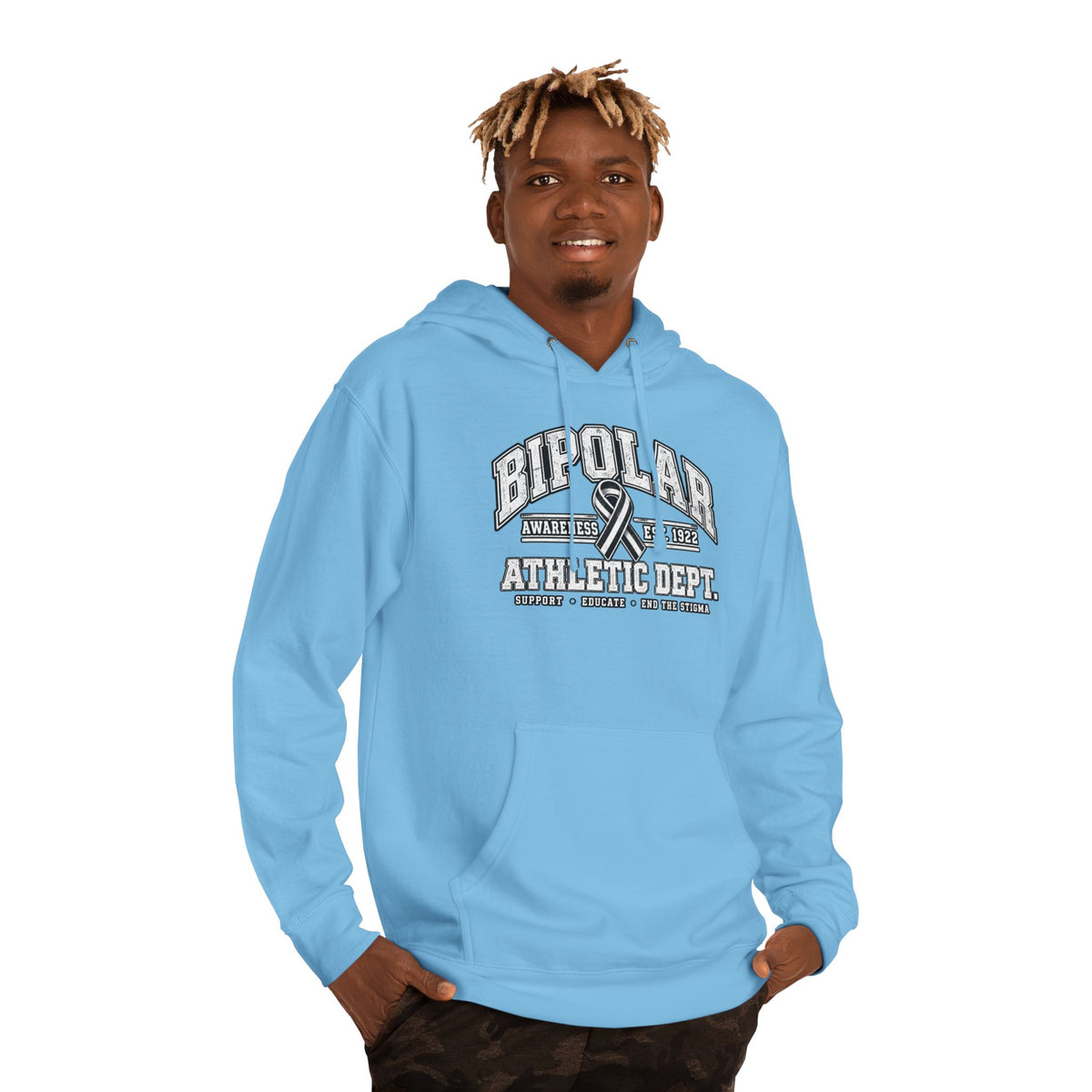 Bipolar Athletic Dept. Hoodie — Retro Varsity Mental Health Awareness Sweatshirt