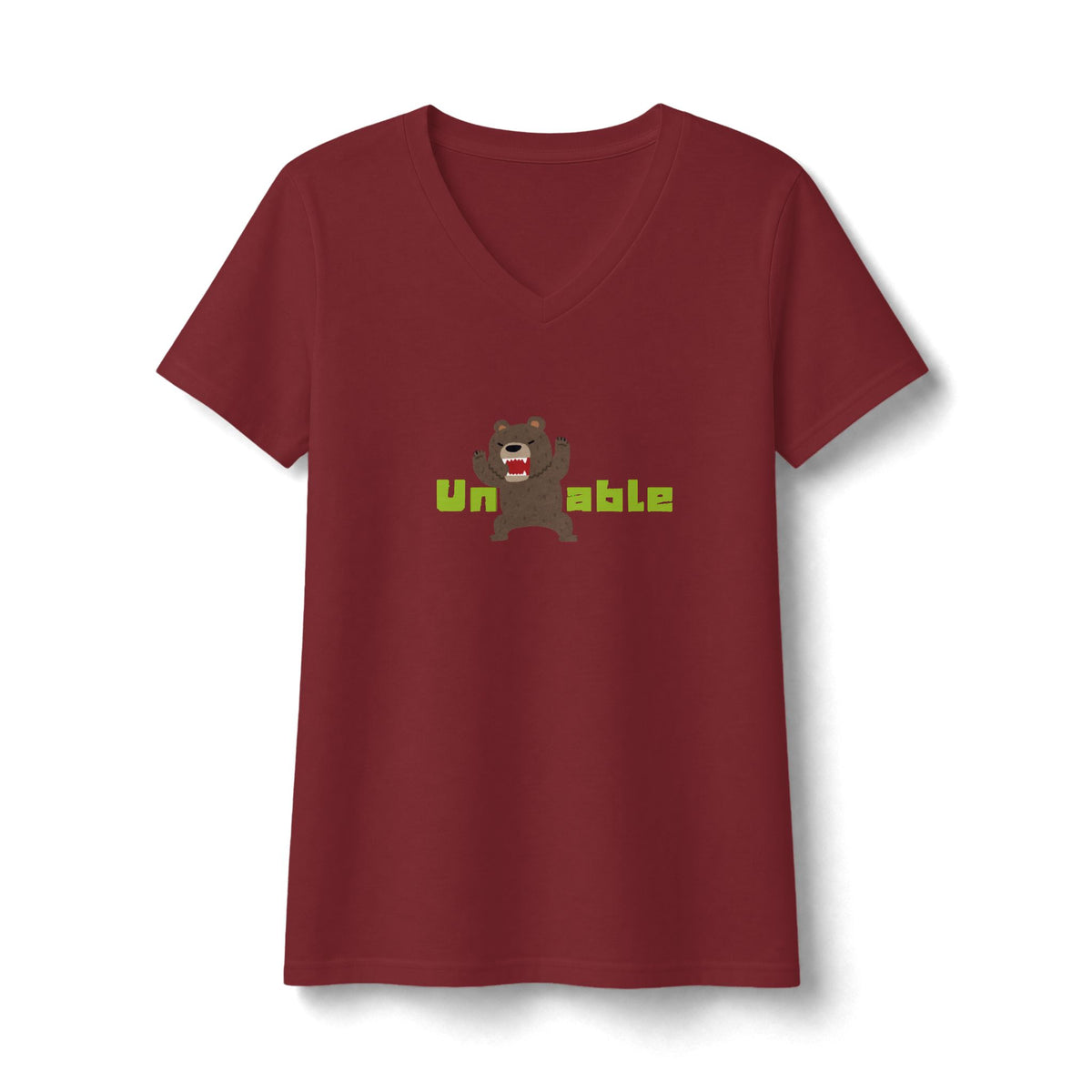Un-Bearable Cute Bear Graphic Mental Health V Neck