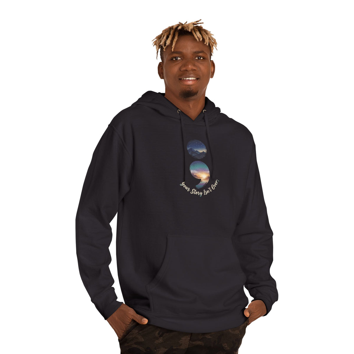 Your Story Isn’t Over Yet Semicolon Graphic Hoodie | Suicide Awareness & Mental Health Hoodie
