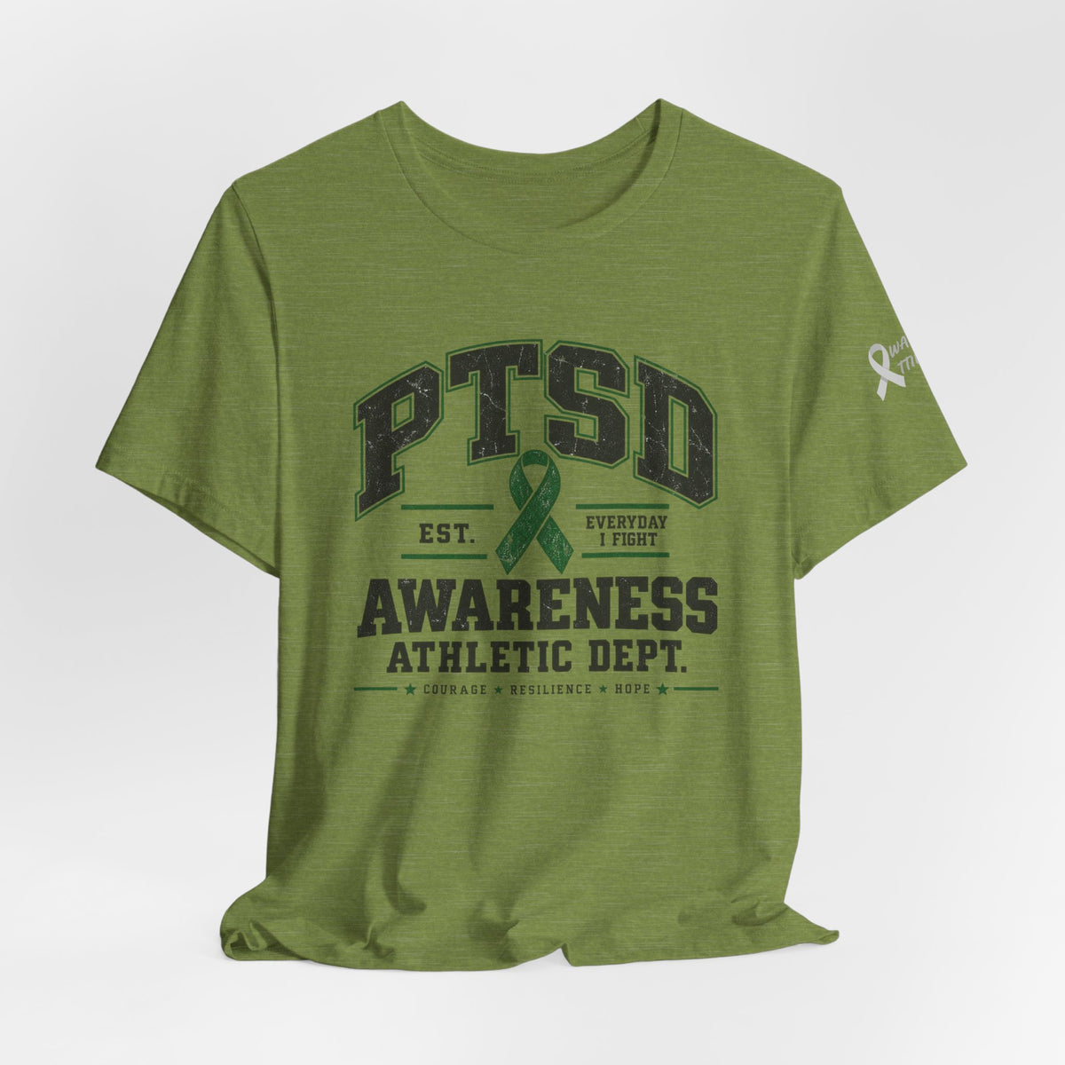 PTSD Awareness Athletic Department Green Ribbon Tee