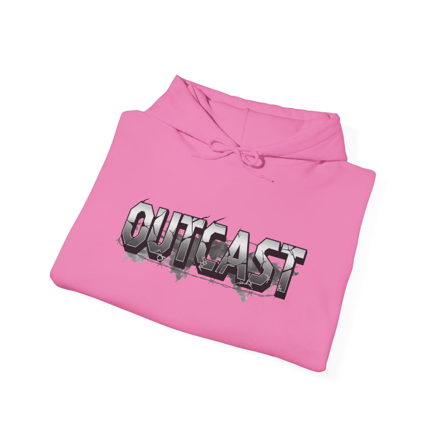 Outcast Graphic Hoodie — Grunge Drip Streetwear Pullover