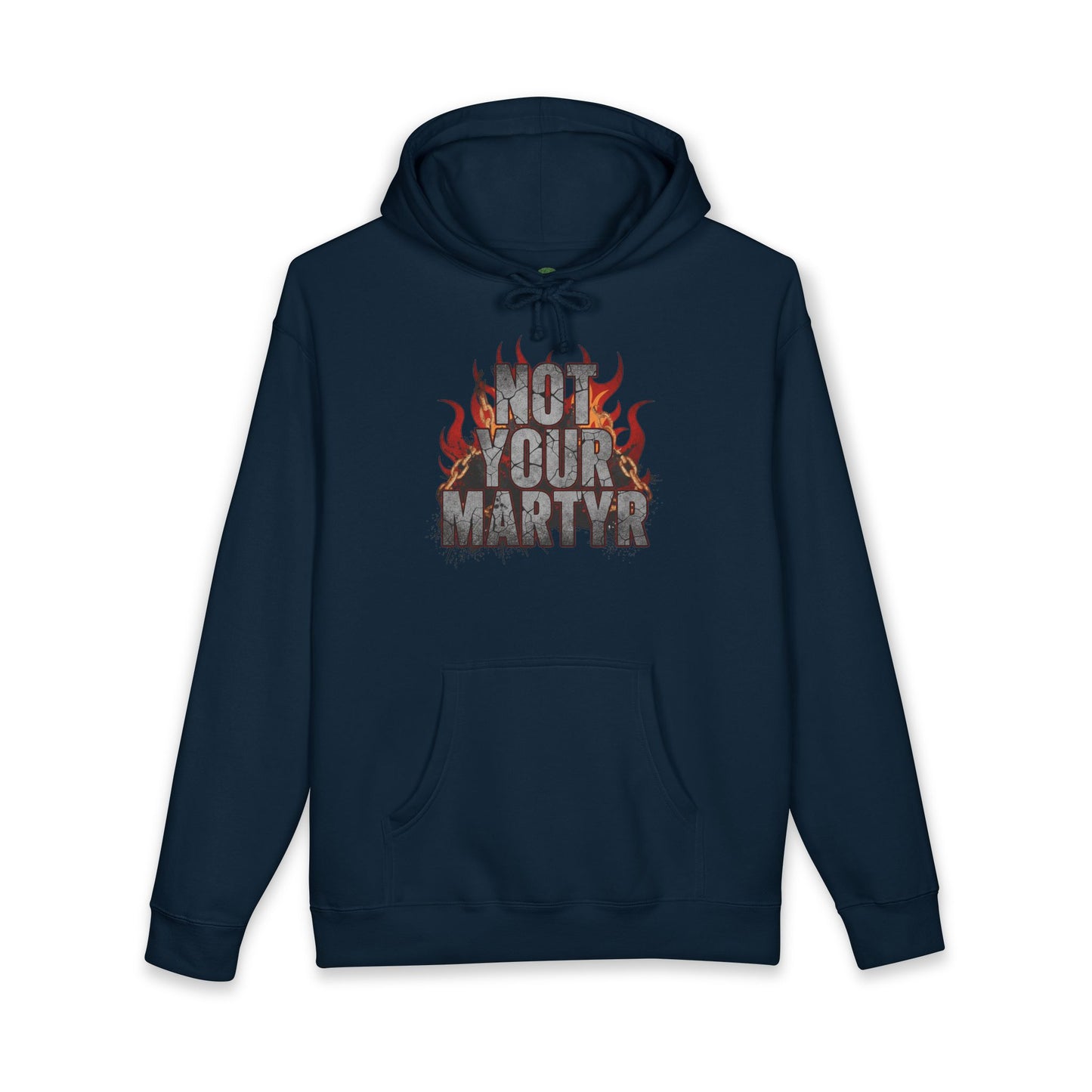 'Not Your Martyr' Grunge Flame Graphic Mental Health Hoodie